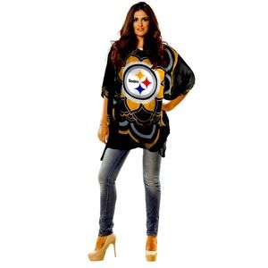 ⭐️NFL STEELERS Team Apparel Flower Caftan Sheer Cover-up 🏈